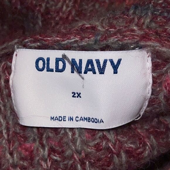 Old Navy Plus Size Pink Cozy Marled Shaker Stitch Turtleneck Sweater 2X NWOT - Picture 8 of 9